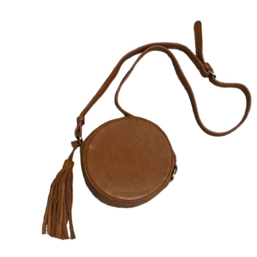Anthropologie Woven Mini Circle 100% Cow Leather Crossbody Bag - Picture 2 of 9